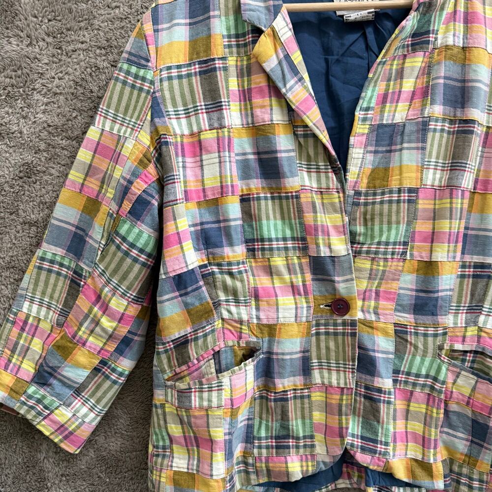 Chadwicks Madras Plaid Patchwork Blazer Jacket Wo… - image 3